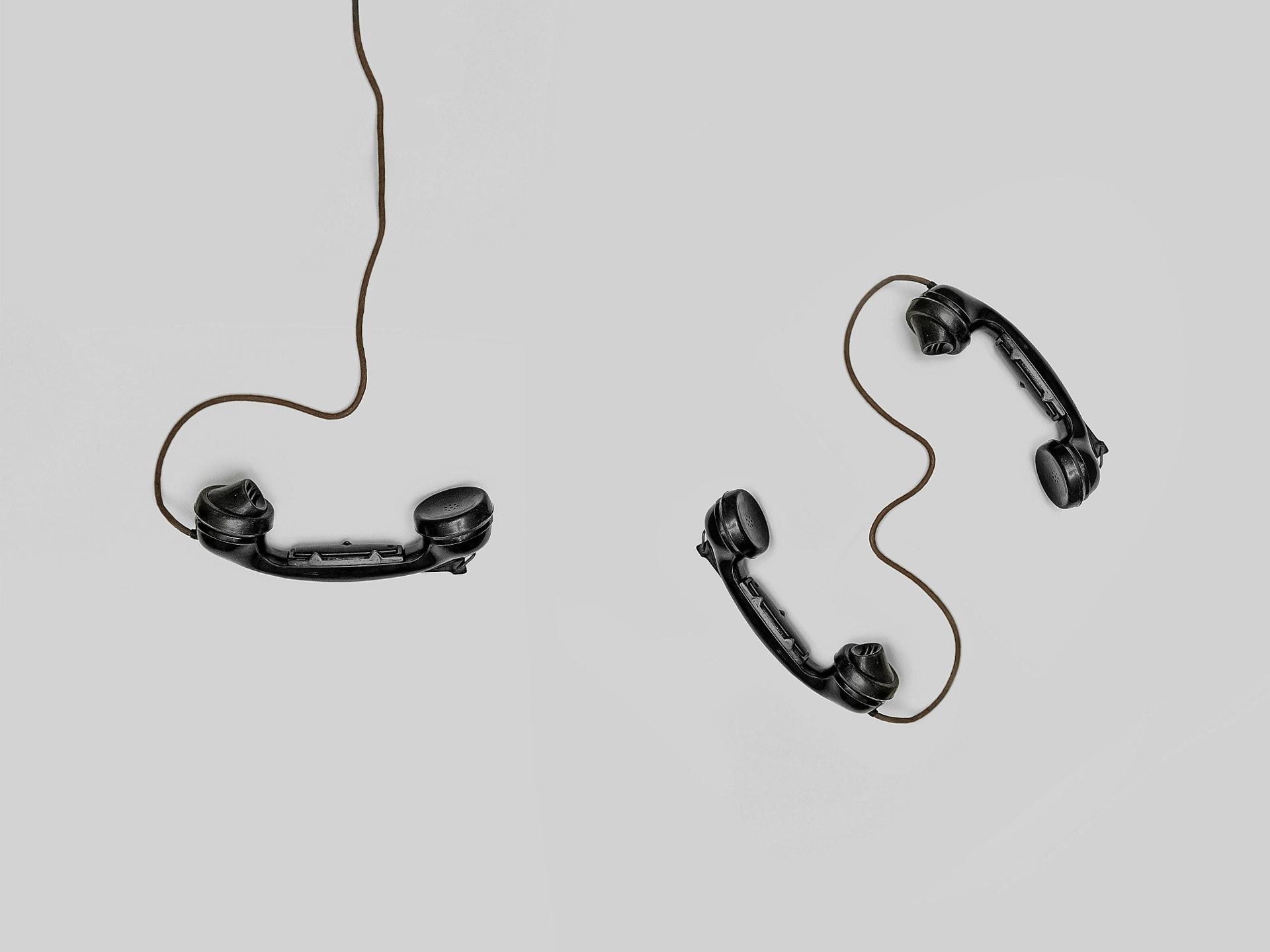 Phone earphones with their wires